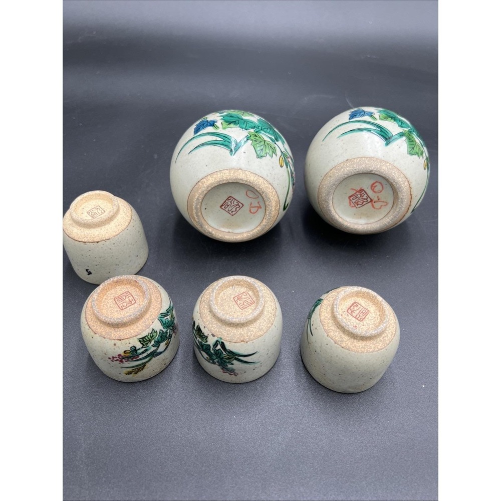 Hand Painted Ceramic Tokkuri Sake Set - Picture 6 of 6